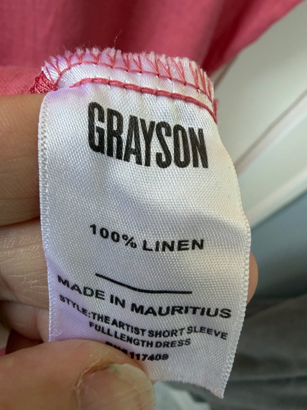 Grayson pink Linen Button-Front Tunic Dress XL - Picture 4 of 4